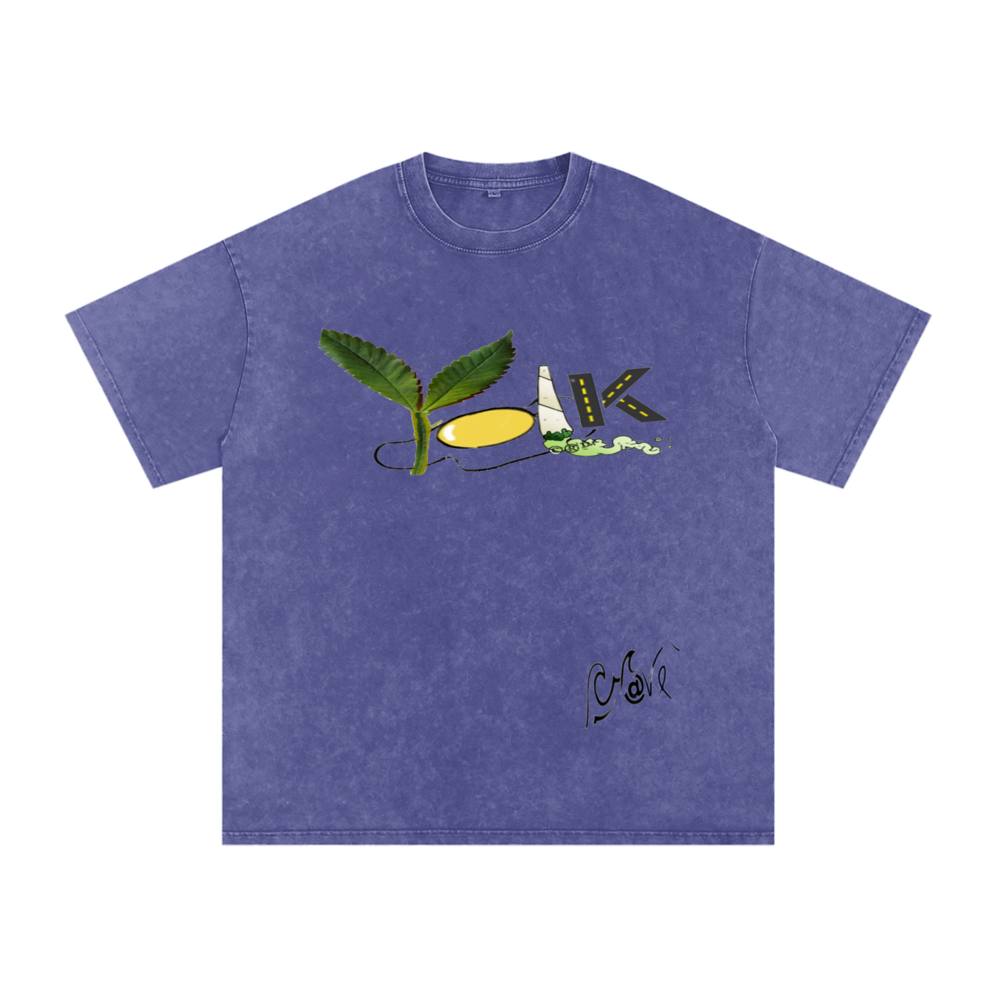 Snow Washed Oversized Cotton T-Shirt