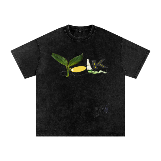 Snow Washed Oversized Cotton T-Shirt