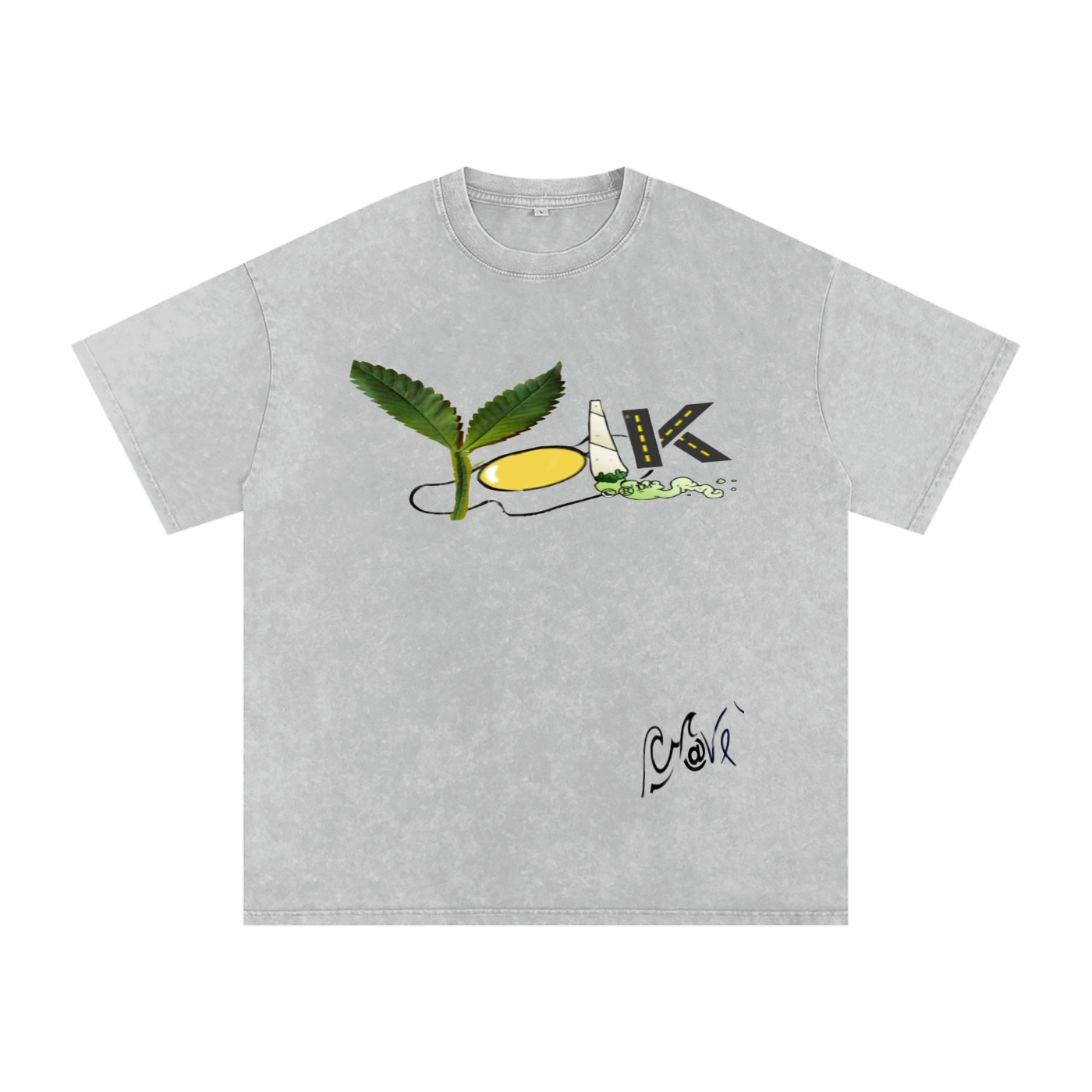 Snow Washed Oversized Cotton T-Shirt