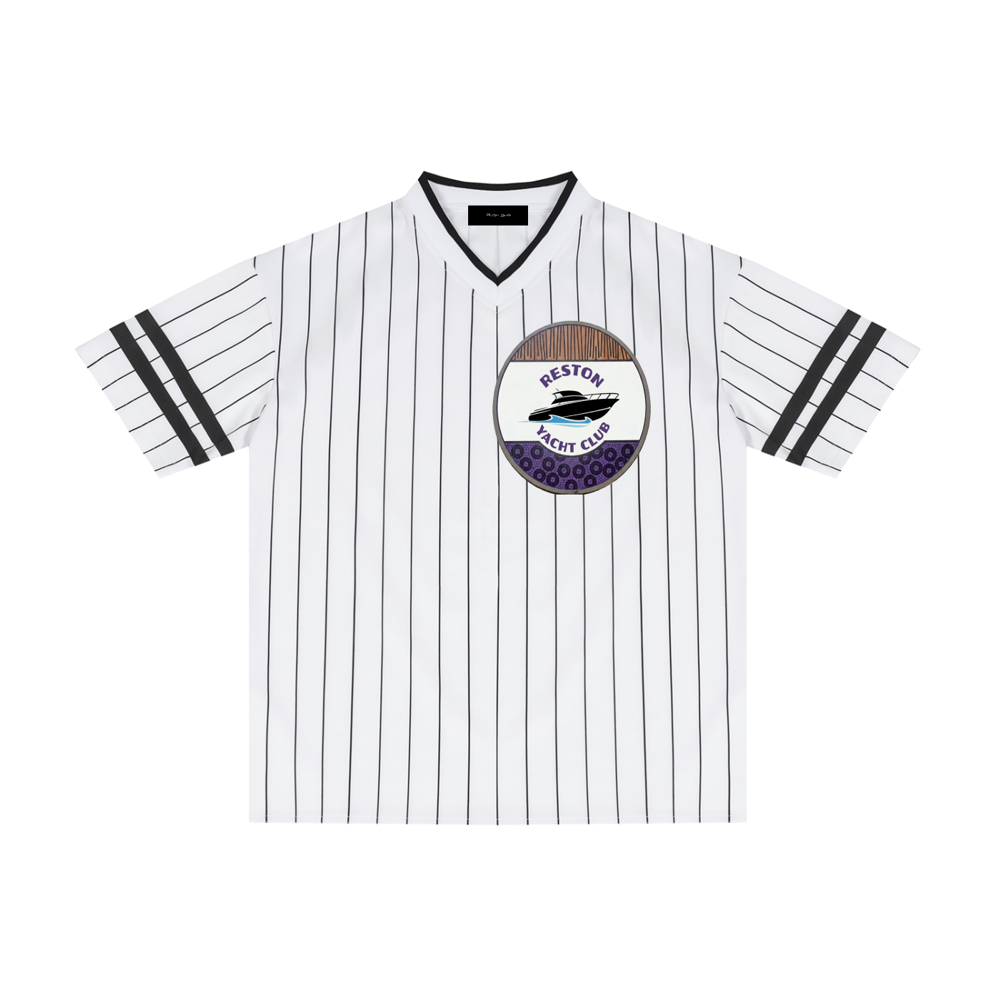 Unisex Striped Loose V-Neck T-Shirt