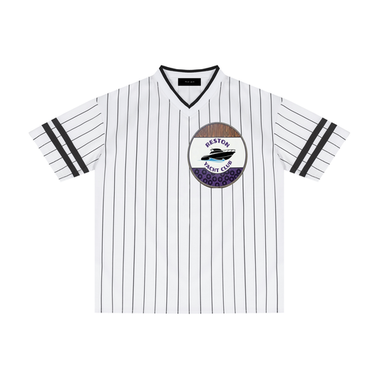 Unisex Striped Loose V-Neck T-Shirt