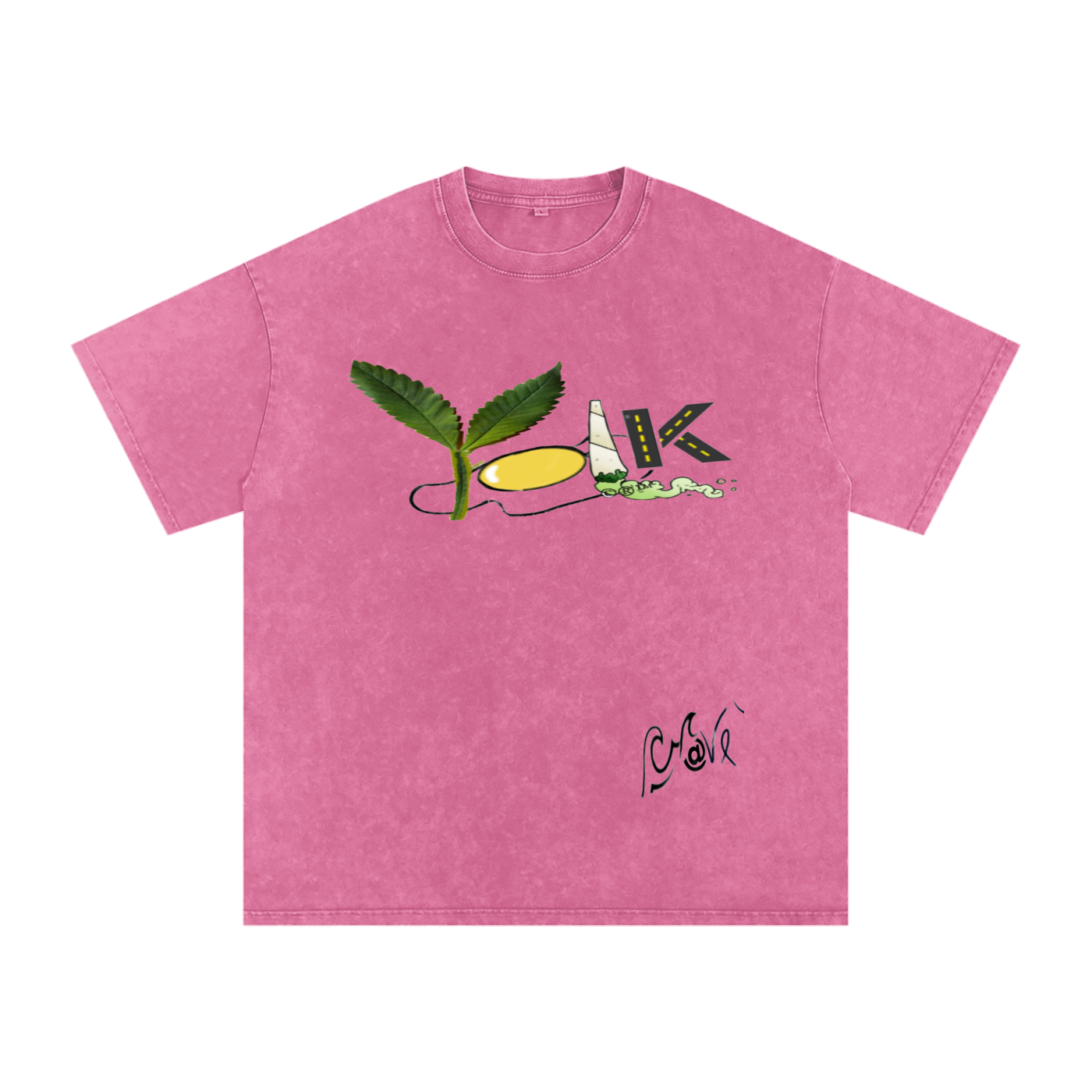 Snow Washed Oversized Cotton T-Shirt