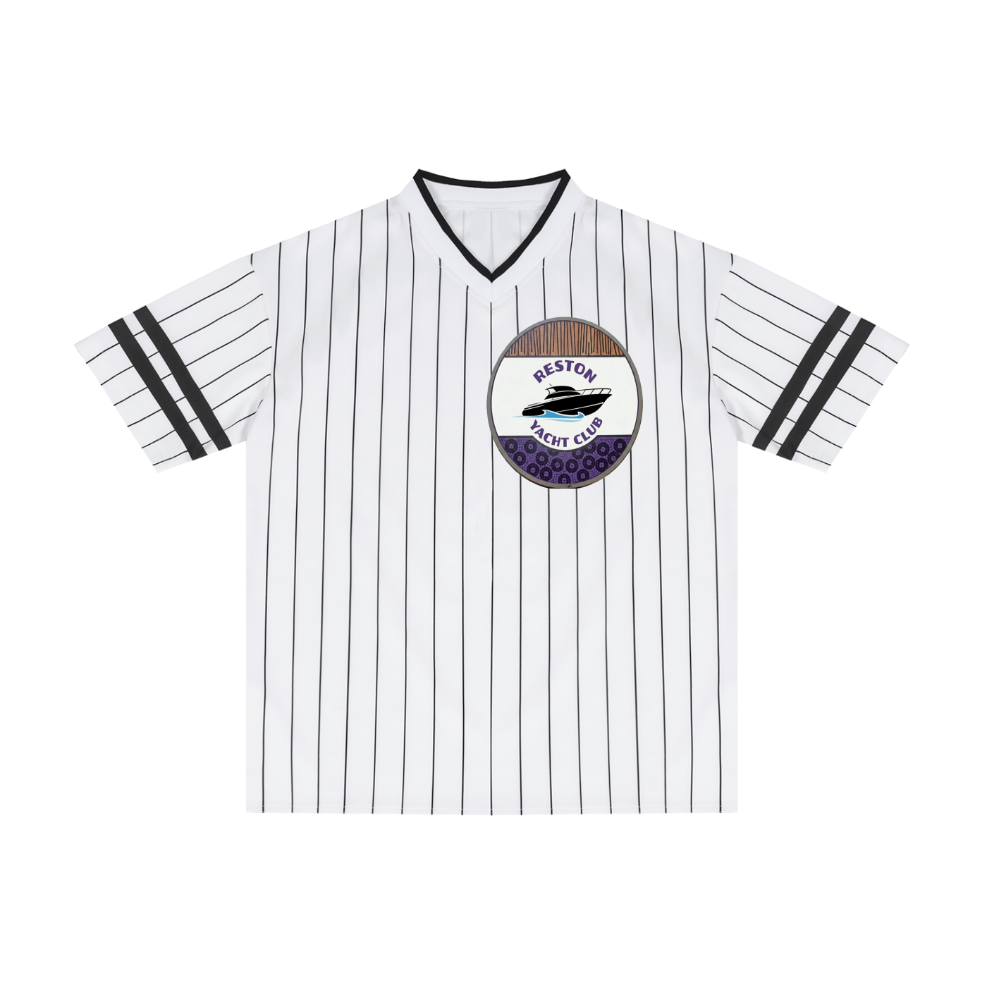 Unisex Striped Loose V-Neck T-Shirt